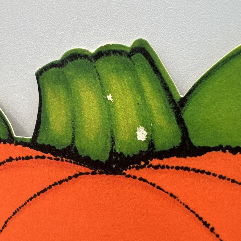 1970s Black Cat Jack o Lantern 9" Halloween Die-Cut Hallmark Decoration 25HHD