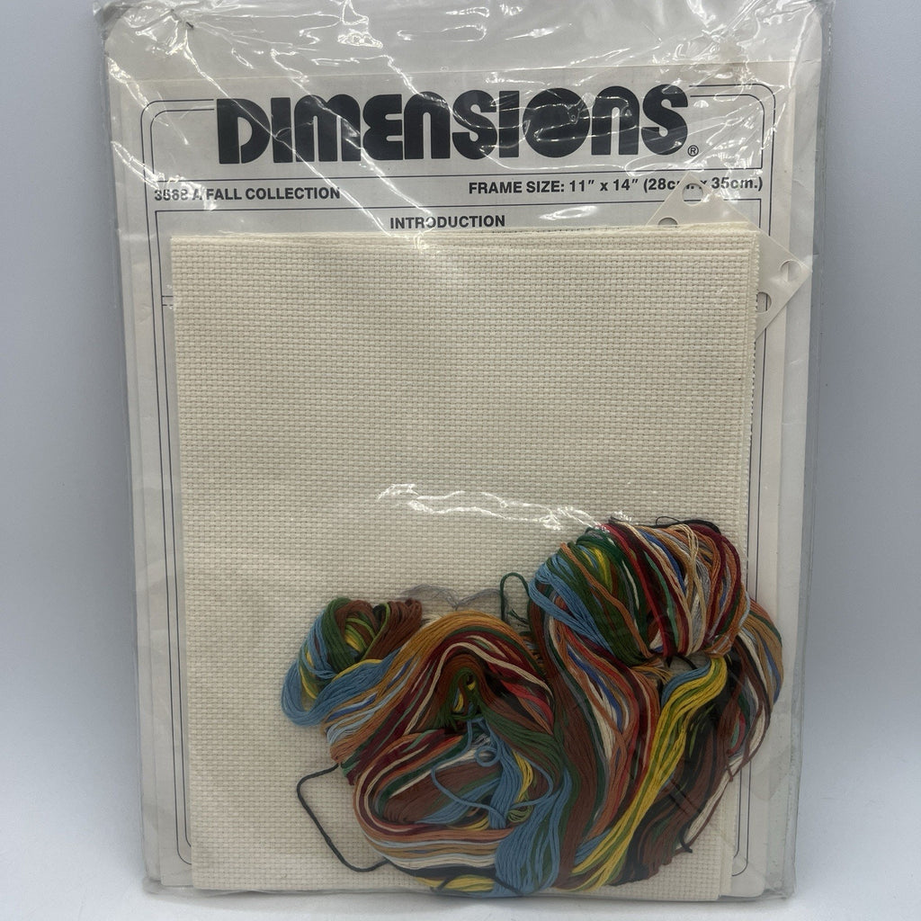 Vtg Dimensions Fall Collection 11x14 Cross Stitch Kit 3568 Duck Grannycore NEW