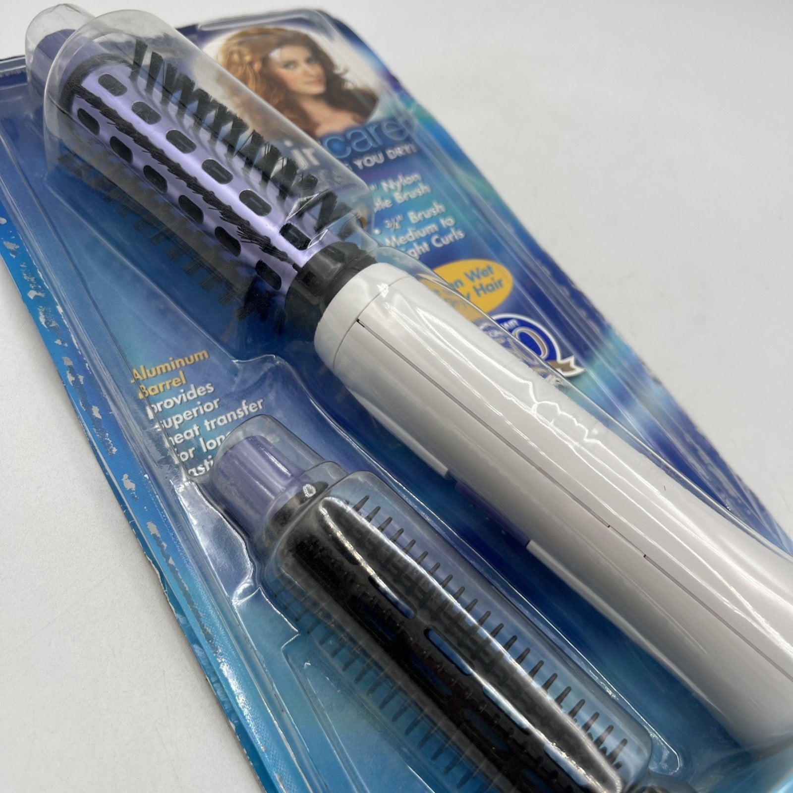 CONAIR 2-IN-1 Hot Air Styler Wet/Dry Hair 2008 2 Brushes Package Slightly OPEN