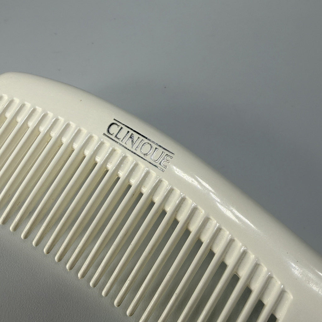 Vintage Clinique Hair Comb White Hard Plastic Wide Tooth Detangling 9"