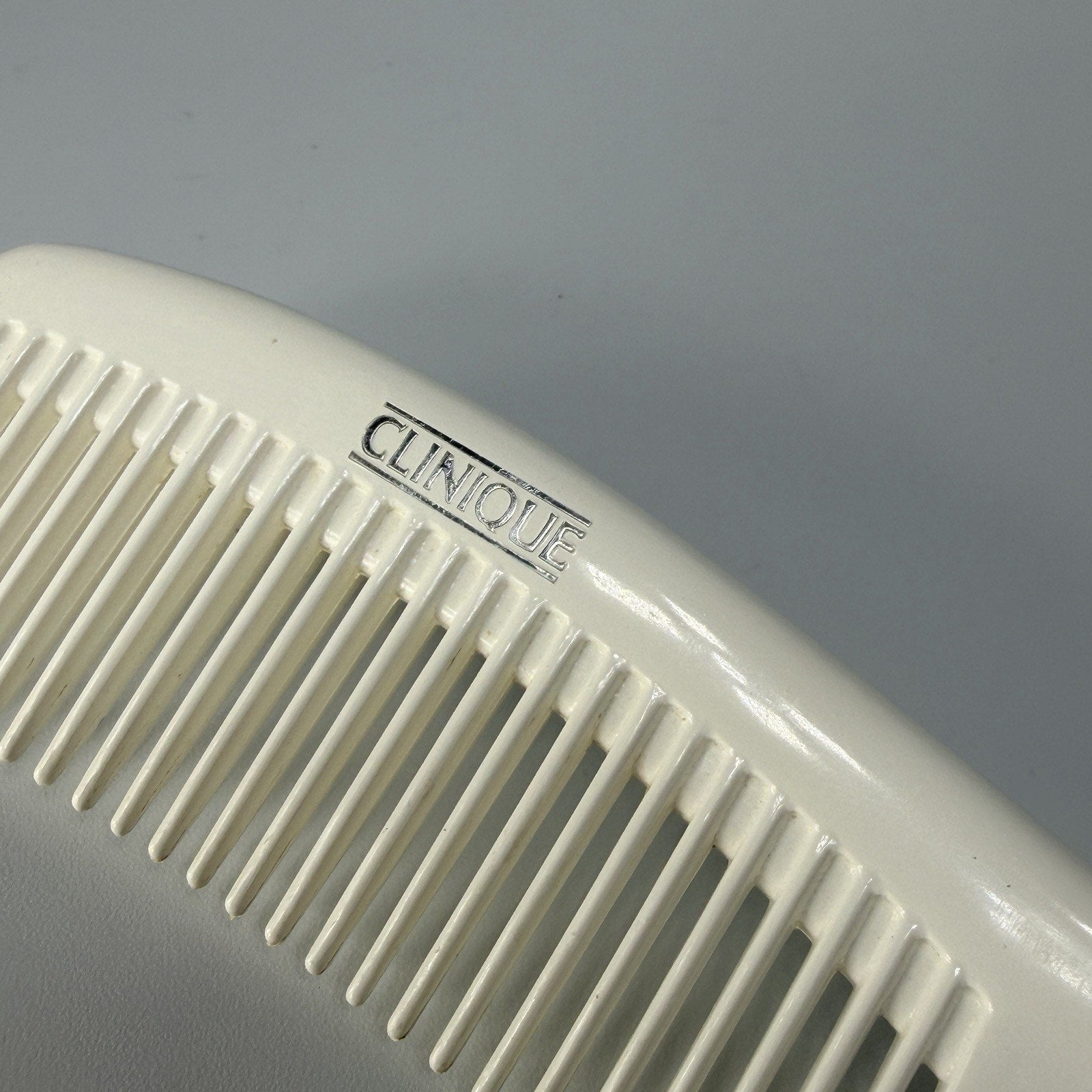 Vintage Clinique Hair Comb White Hard Plastic Wide Tooth Detangling 9"