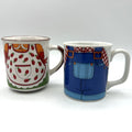 Set 2 Vtg Fred Roberts San Francisco Strawberry Apron Mug Grandma Grandpa Kitsch