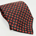 Brooks Brothers Strawberry Neck Tie Silk Black Red Novelty USA Summer 3.5"