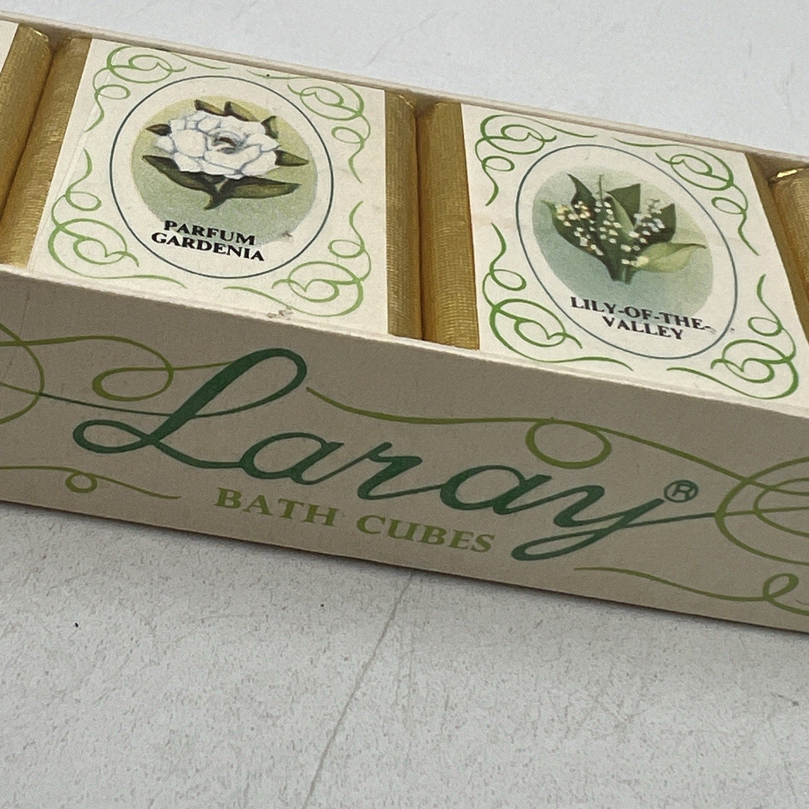 6 Vintage English Bath Cubes Perfumed Rose Lavender Gardenia Violet Muguet NEW