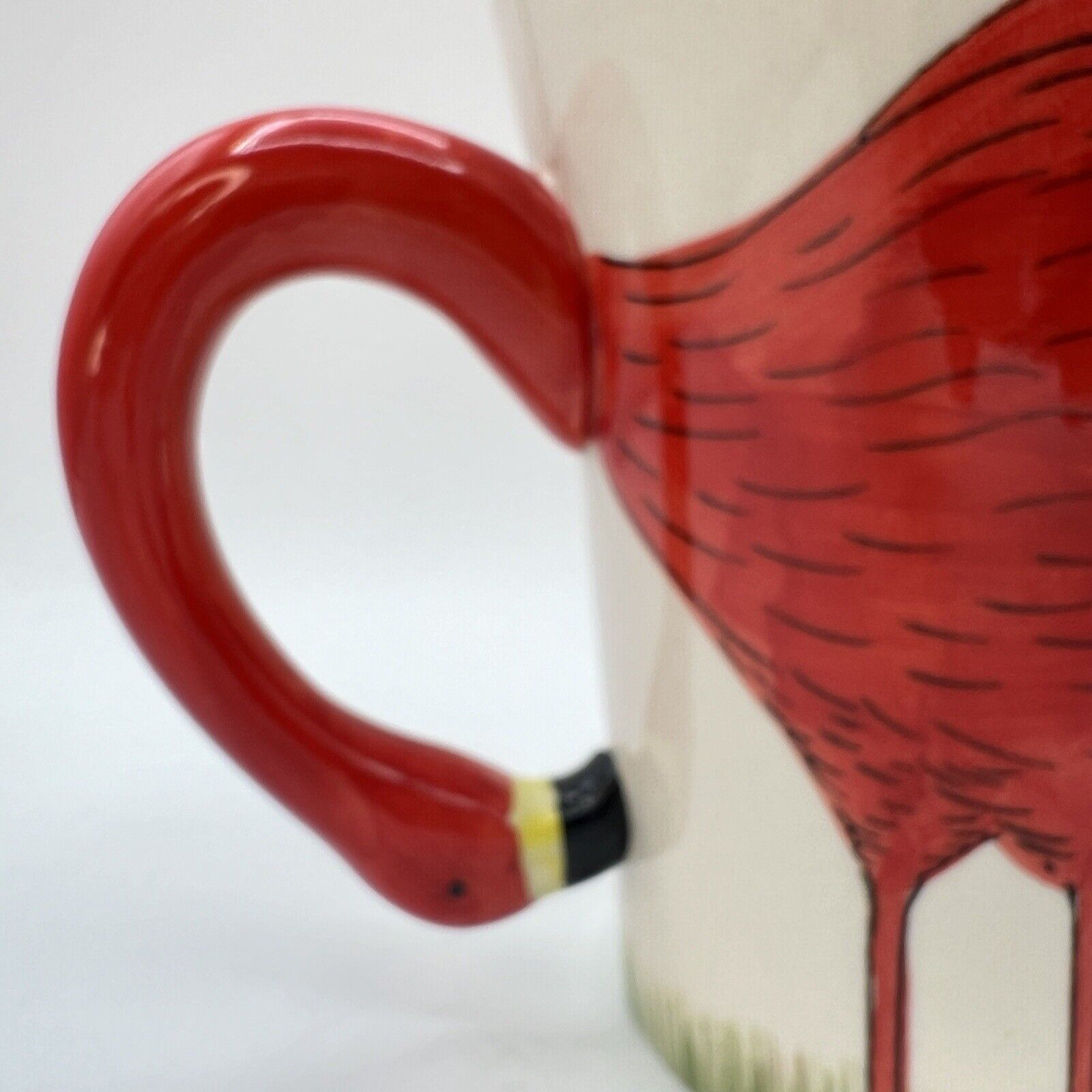Large Pier 1 Pink Flamingo Bird 3D Coffee Mug 16oz Ceramic Sculpted Handle 5"