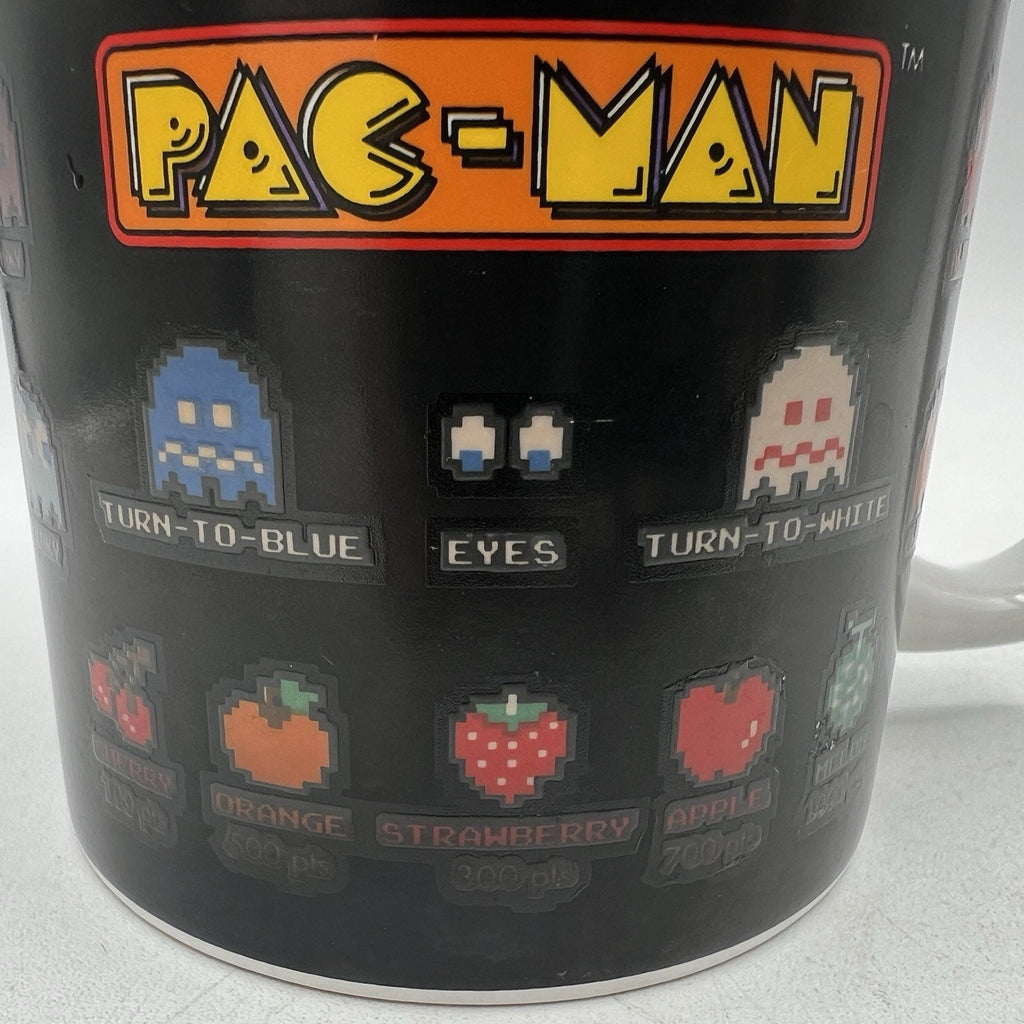 Vtg Pac Man Charcters Symbols Black Heat Color Changing Paladone Mug RARE