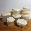Set 8 Vtg Rubbermaid Servin Saver Round Food Containers Almond Lids