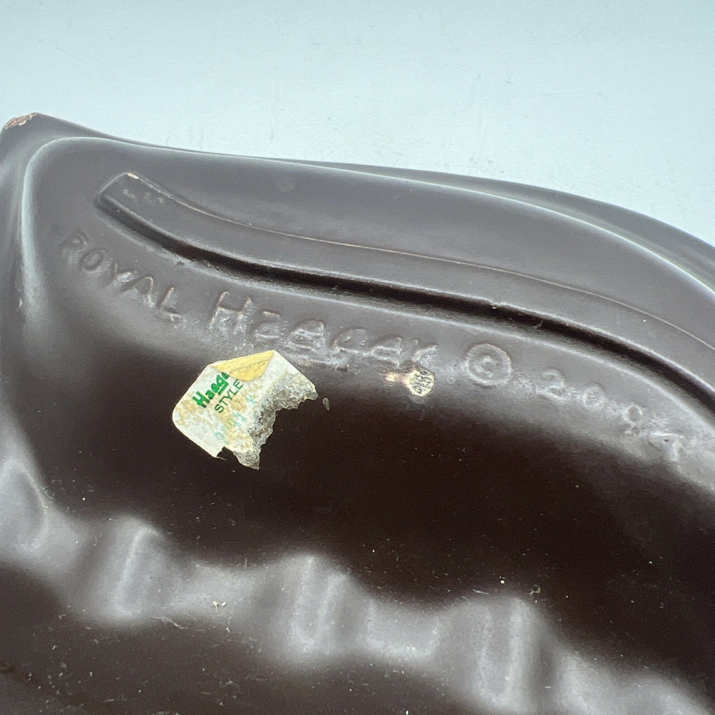 Vtg Royal HAEGER 2094 Brown Earth Wrap Molted Ashtray USA 12.5" MCM 1970s