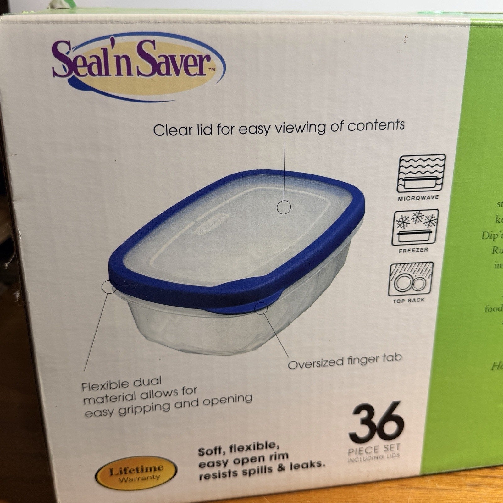 Vtg Rubbermaid Servin Seal n Saver Container Set Blue Clear Easy Find Lid NEW