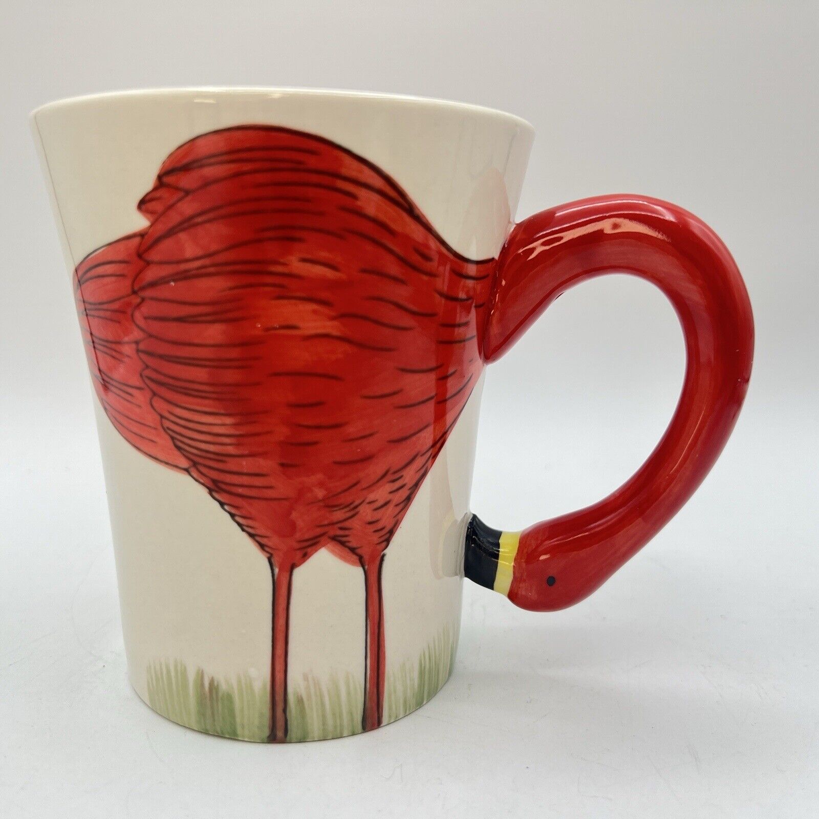 Large Pier 1 Pink Flamingo Bird 3D Coffee Mug 16oz Ceramic Sculpted Handle 5"