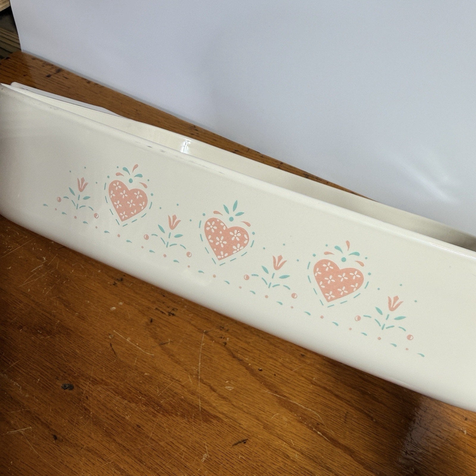 Corning Ware Forever Yours 9x13 Rectangle Roaster Lasagna Cake Pan Pink Heart