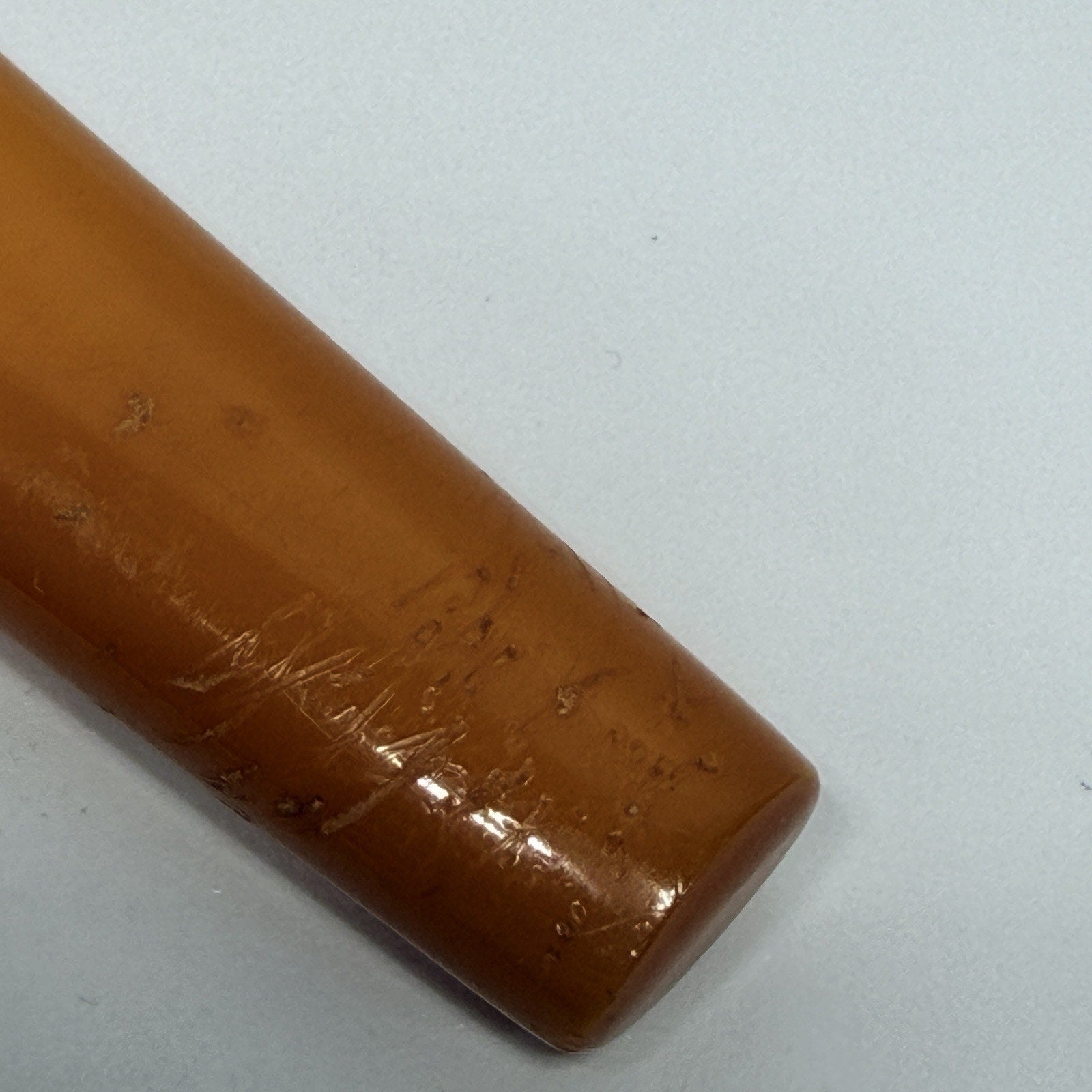 Butterscotch Bakelite Beveled Glass Handheld Vanity Mirror Elizabeth Arden 12"
