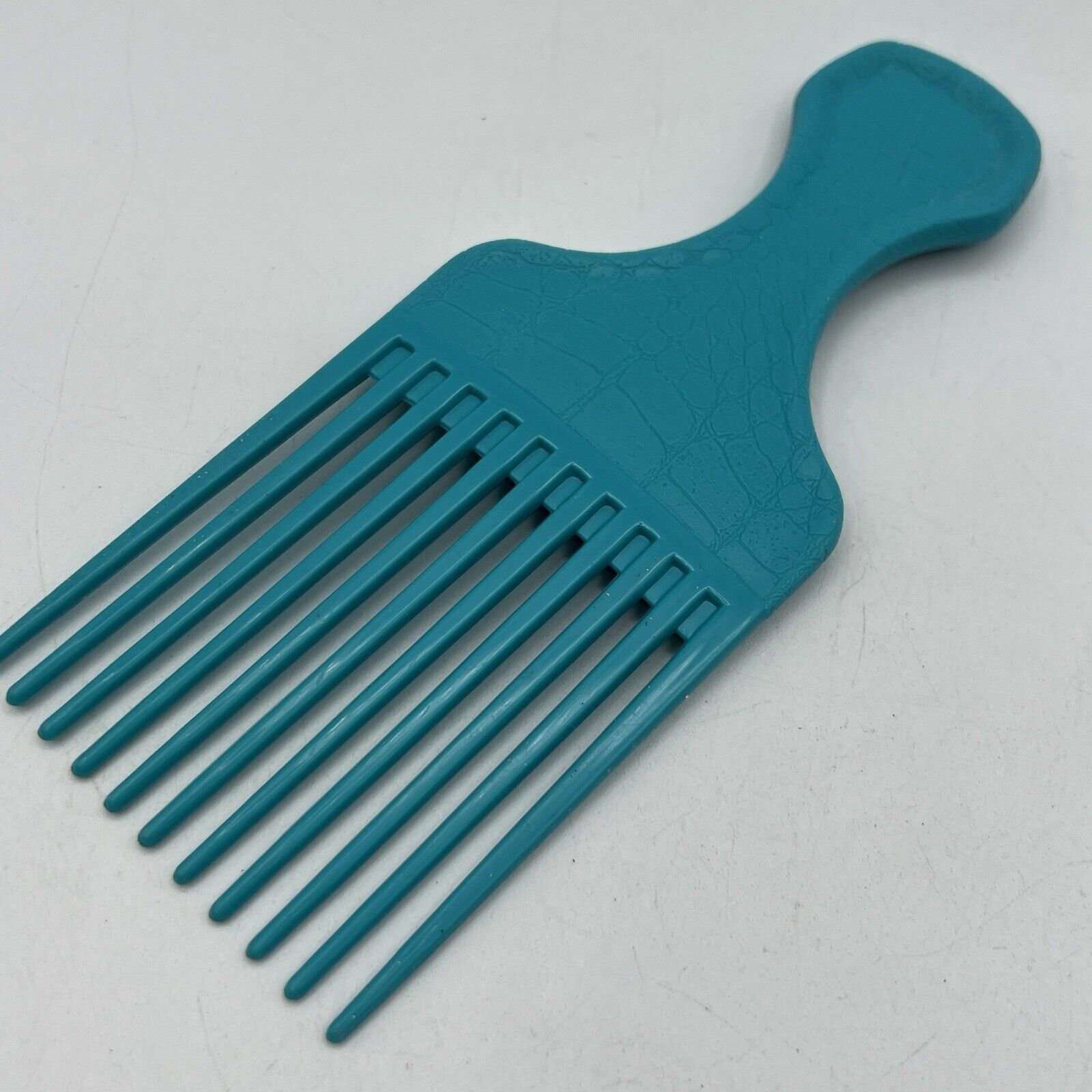 RARE Vintage Goody TEAL Croc Textured Hair Pick Comb Lift 90s 6.5” Plastic USA