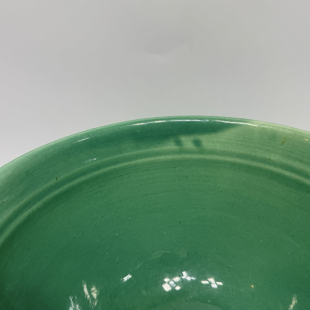 Vintage Bauer Ringware Mixing Bowl Turquoise Green Glaze #12 USA Stoneware 9.25"