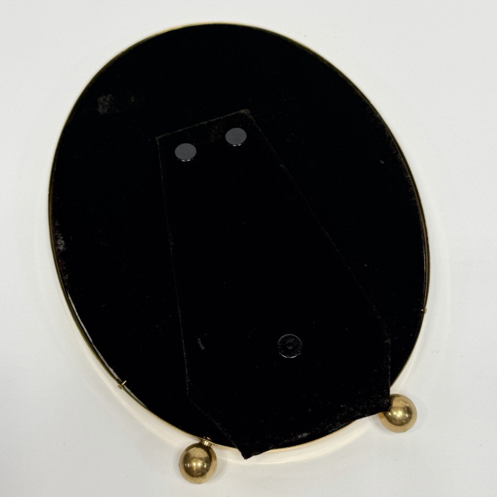 Vintage Brass Oval Picture Photo Frame 5x7" Easel Footed Gold Portrait