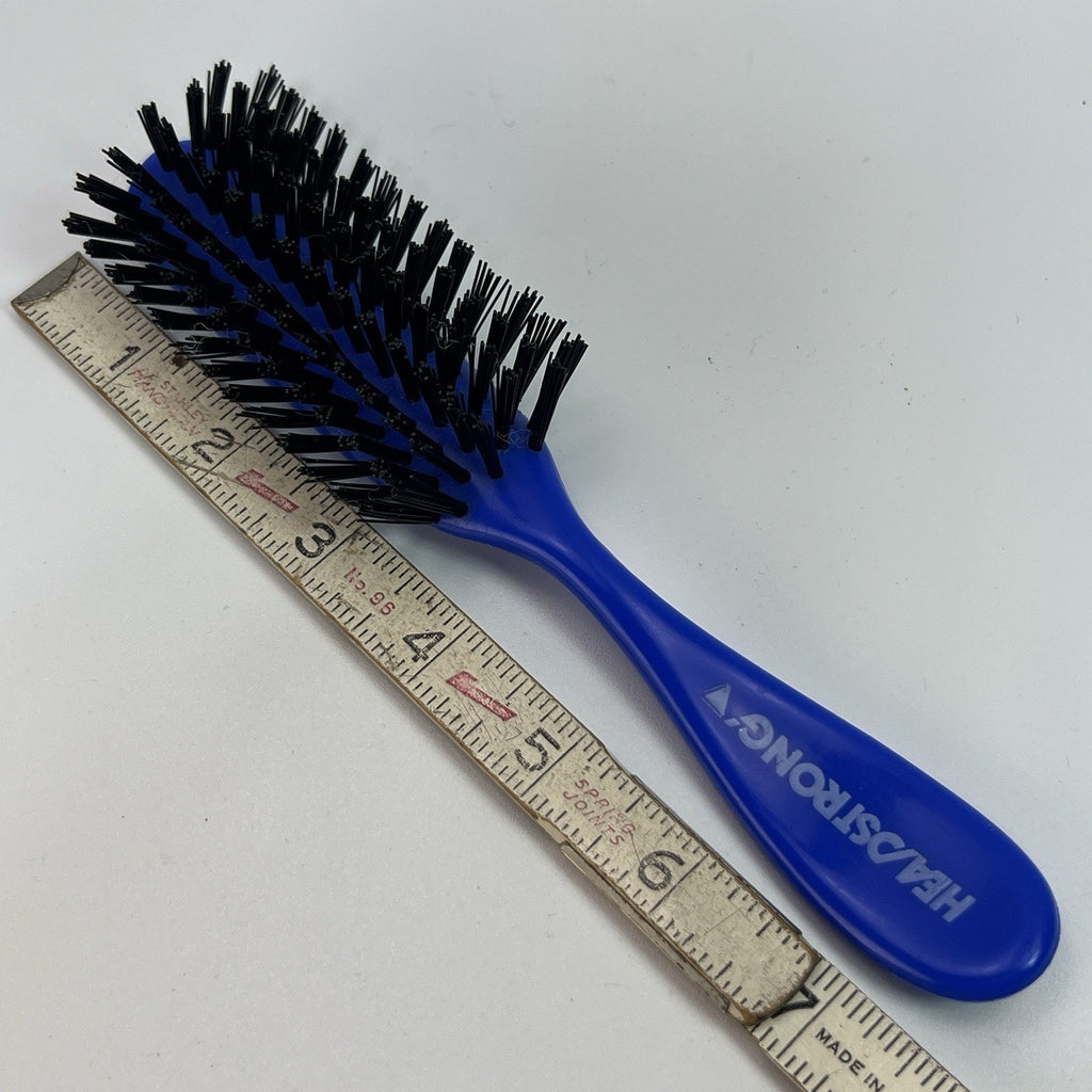 Vintage Headstrong Blue Plastic Hair Styling Brush Pocket Travel Plastic 7"