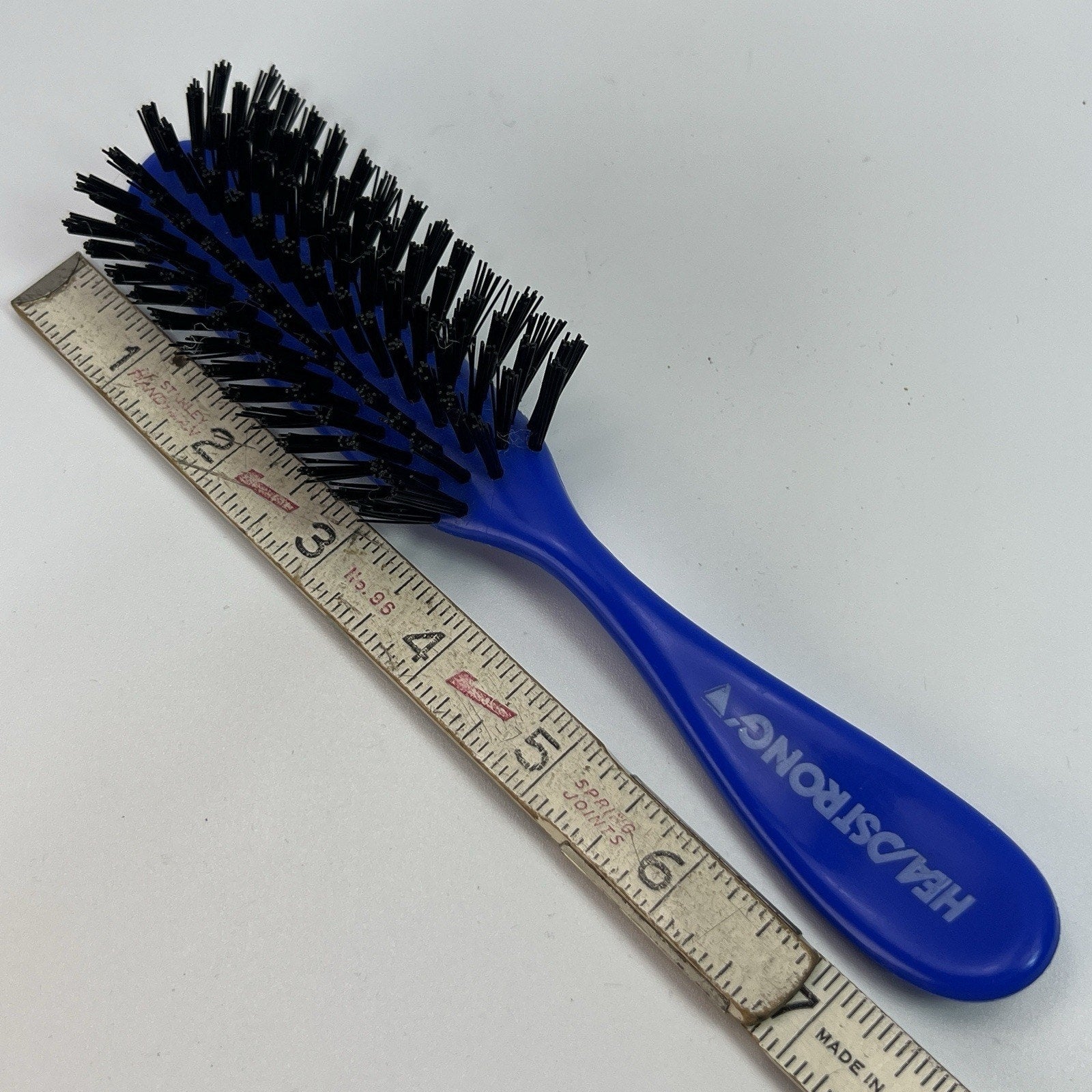 Vintage Headstrong Blue Plastic Hair Styling Brush Pocket Travel Plastic 7"