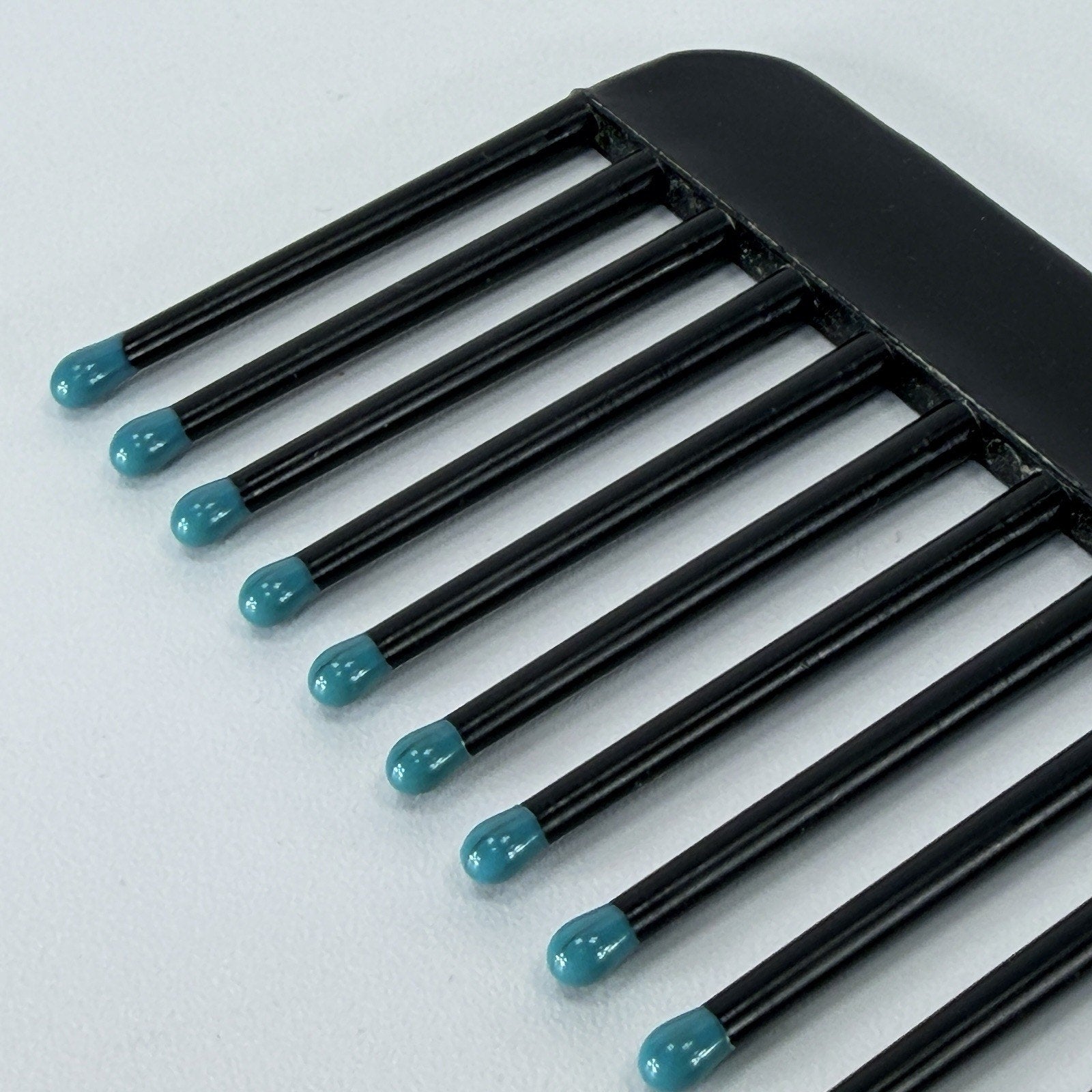 Vintage Black Teal Color Dip Wide Tooth Comb 80s 90s Plastic 6.5"