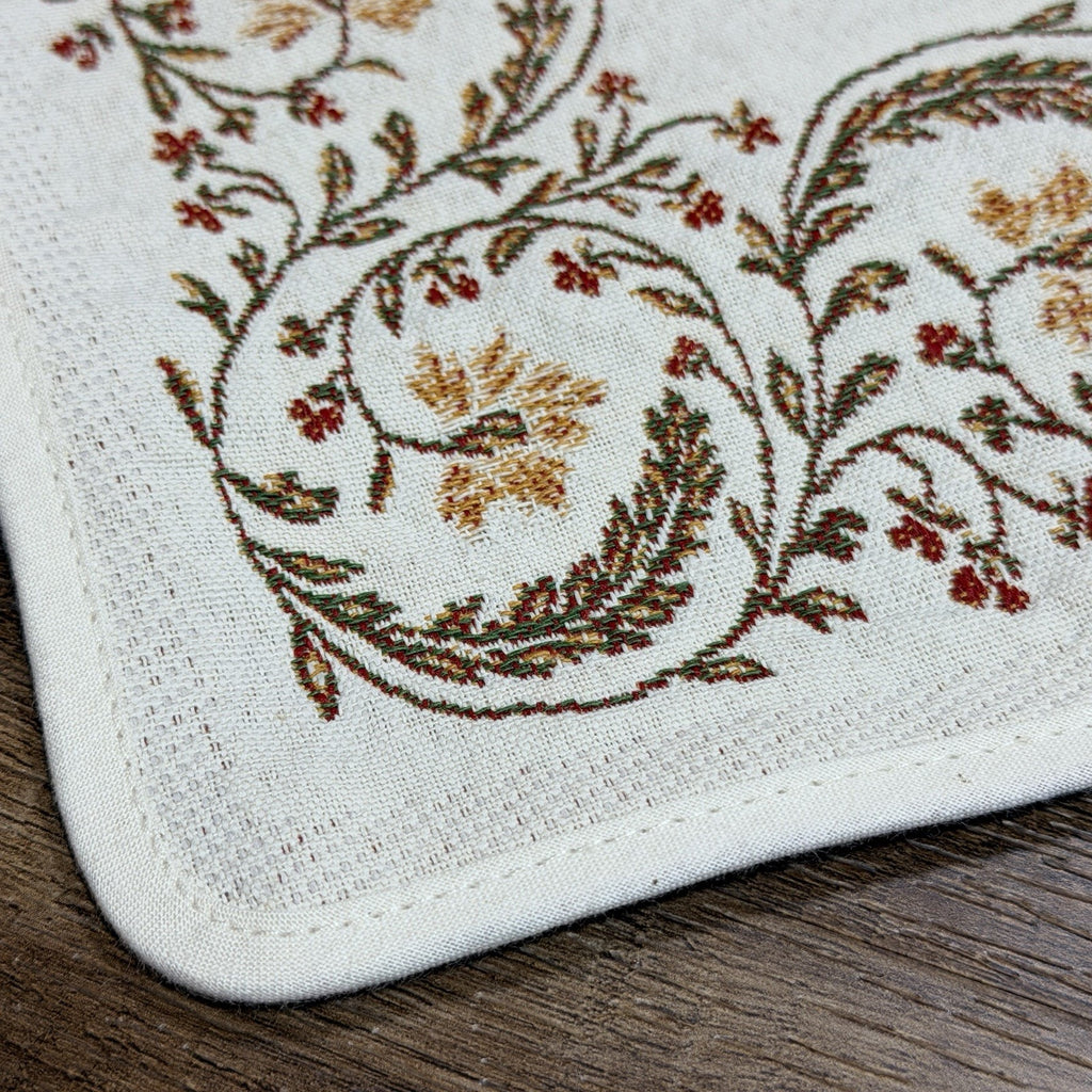 Set 4 Tissus Toselli Woven Placemats Chickens Rooster Fall Red Green France