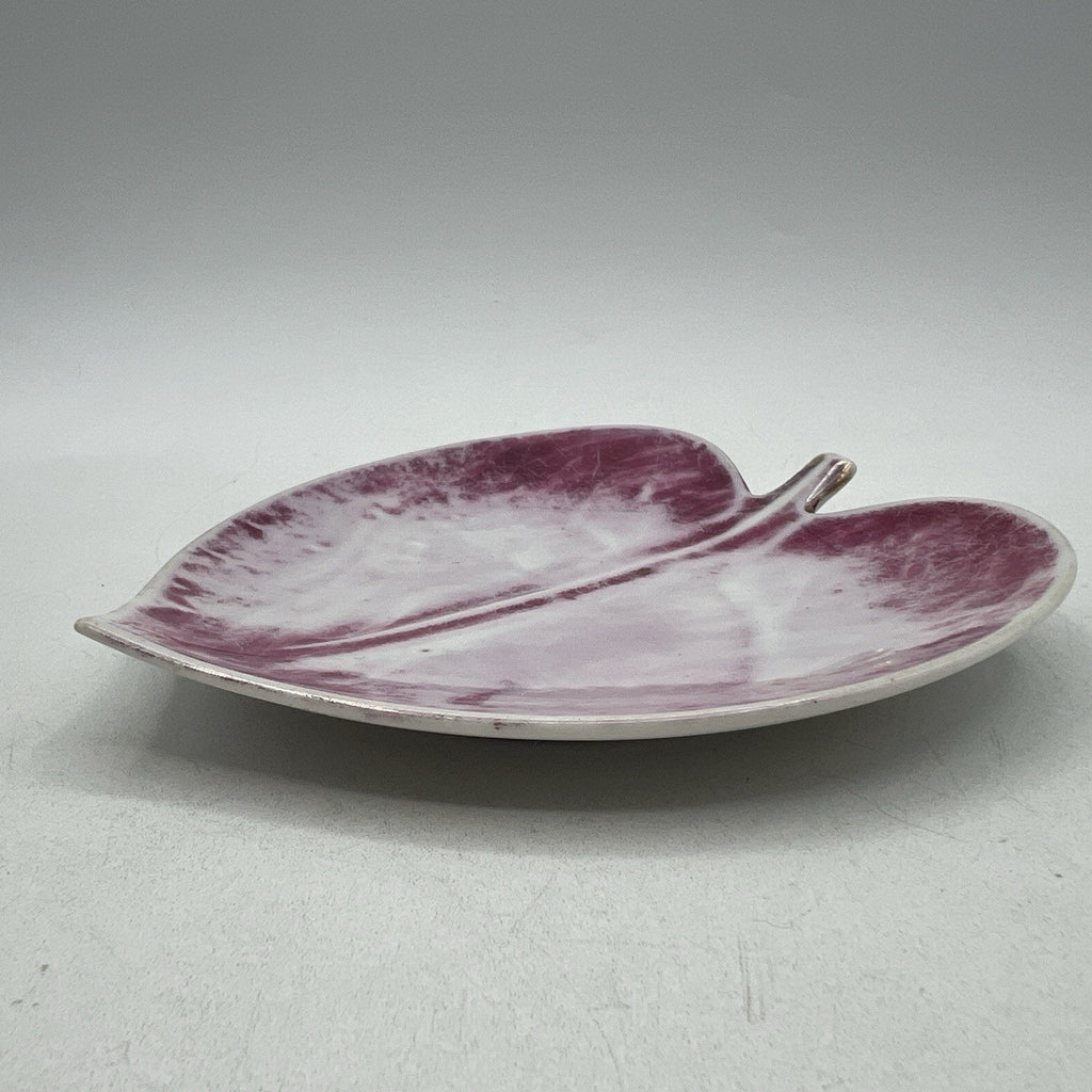 Vintage Nasco China Winterberry Pink Gold Leaf Trinket Dish 6" Porcelain