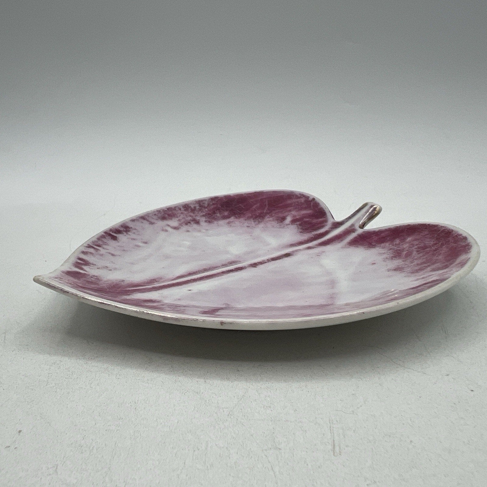 Vintage Nasco China Winterberry Pink Gold Leaf Trinket Dish 6" Porcelain