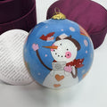Pier 1 Li Bien Glass Christmas Ornament 2007 Snowman Family Tree Decorating 3"