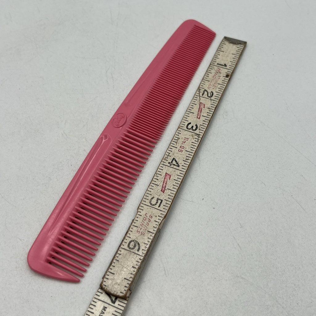 Vintage Goody Hair Comb Pink 7 1/2” Wide Tight Teeth Tease 7.5" Pocket