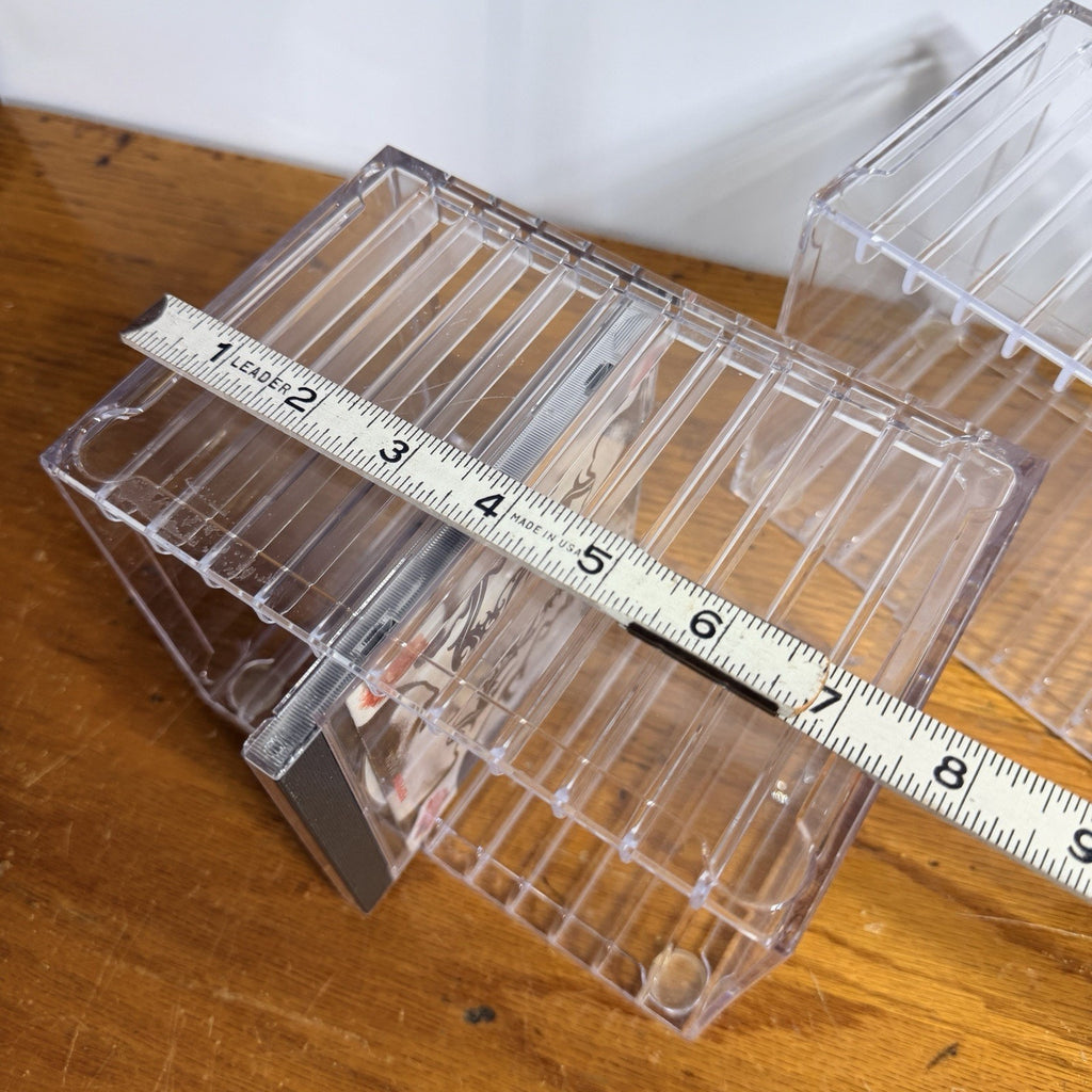 Lot 2 Clear Acrylic 12 CD Storage Cases Organizer Stackable Media Holder Lucite