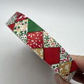 Vtg 1980s Satin Ribbon Red Green Patchwork Quilt Floral Calico Holly Hobby 3/4"