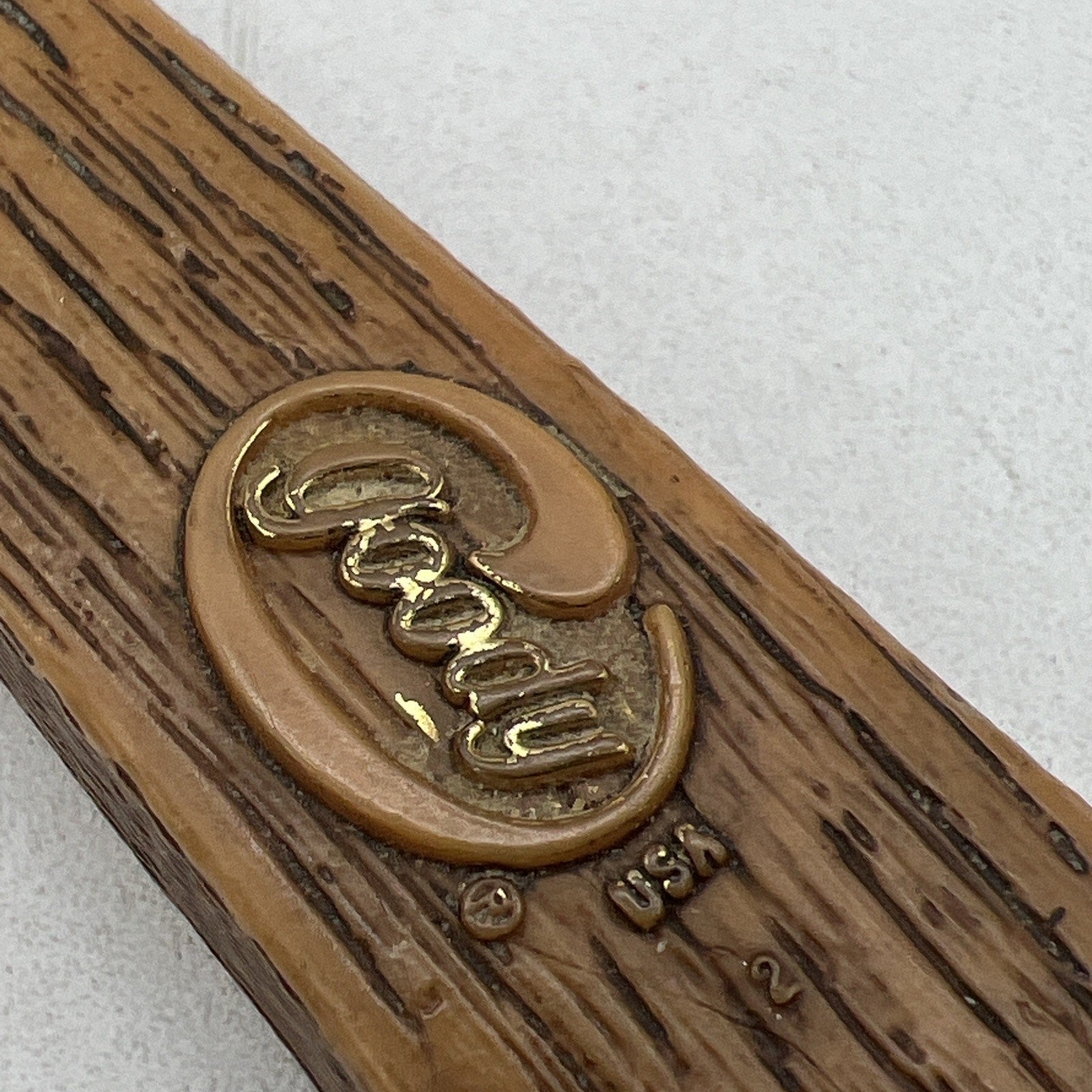 Vintage Goody Faux Wood Grain Hair Brush Nylon Bristles Smoothing Brown 7.5”
