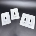 3 Vintage Porcelain Ceramic Dual Single Light Switch Wall Cover Plates White
