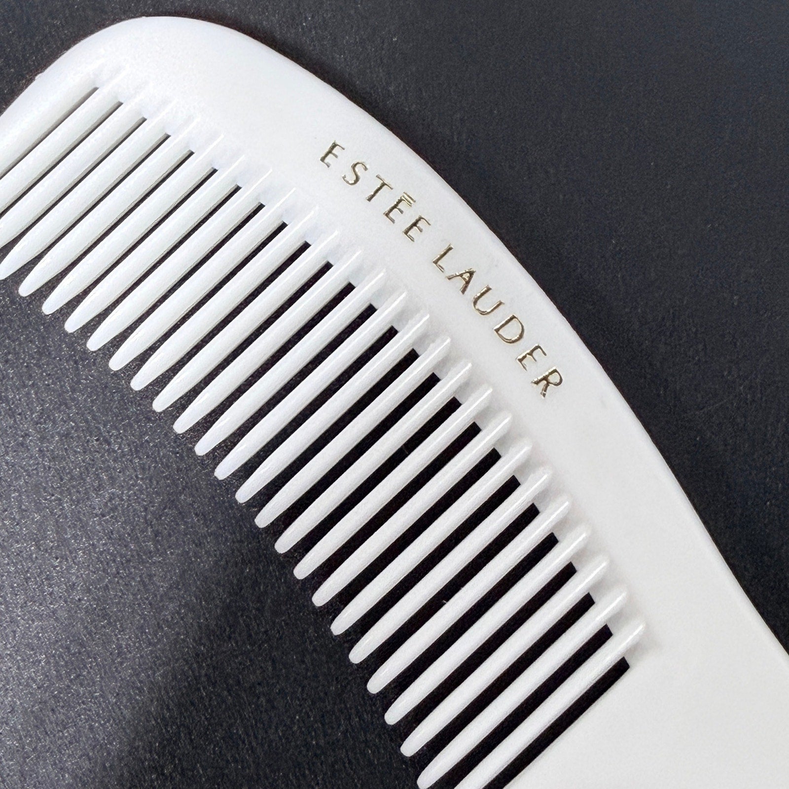 Vtg White Gold Estee Lauder Hair Comb Pocket 6.5" Small Travel