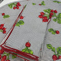 Set 12 Blue Striped Raddish Quilted Placemats Napkins Garden Summer Outdoor 17"