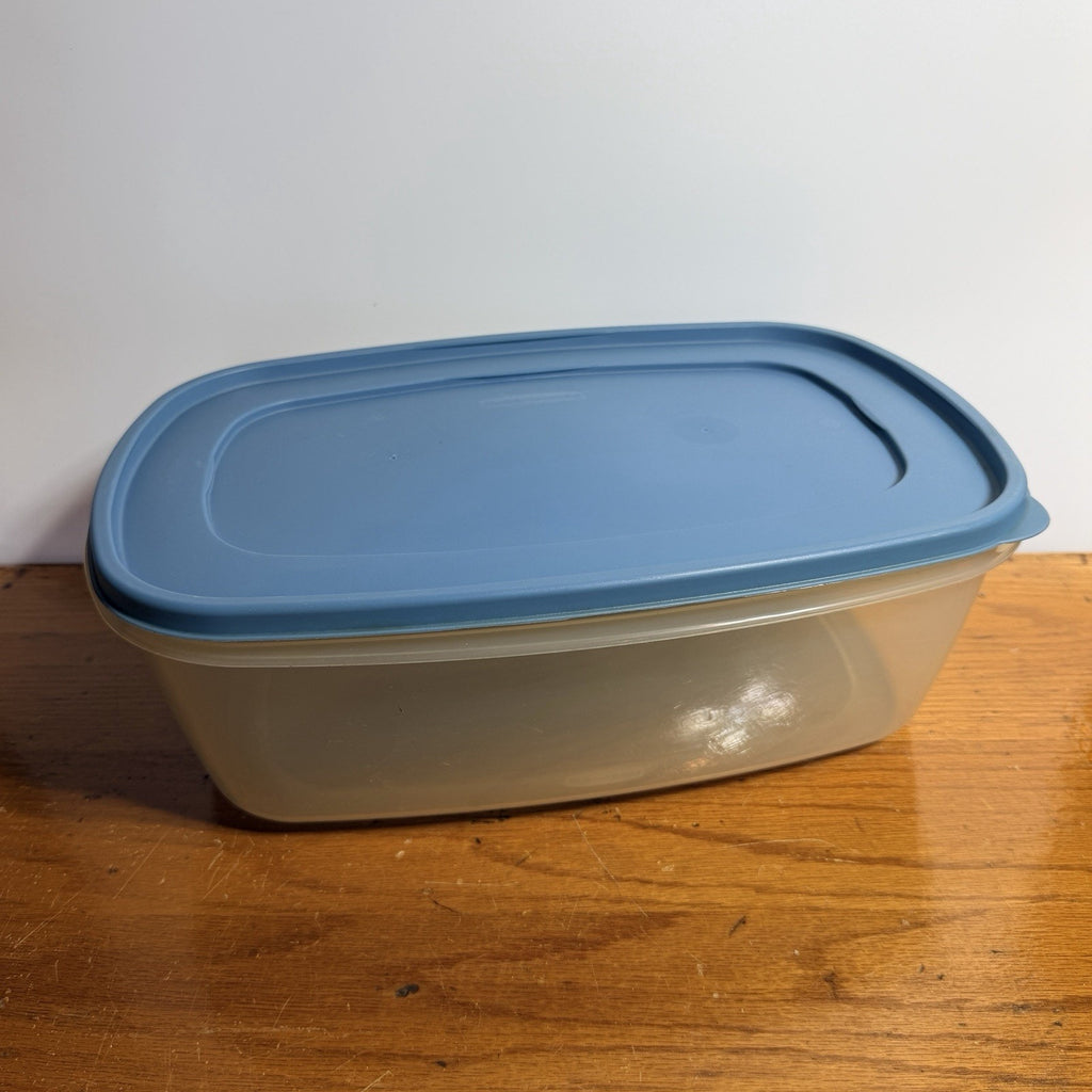 Vintage Rubbermaid X-LARGE Food Storage Container 40 Cups Rectangle Blue Lid