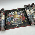 4 Roll Brewster Victorian Fruit Basket Wallpaper Border Black Red Pre-Pasted