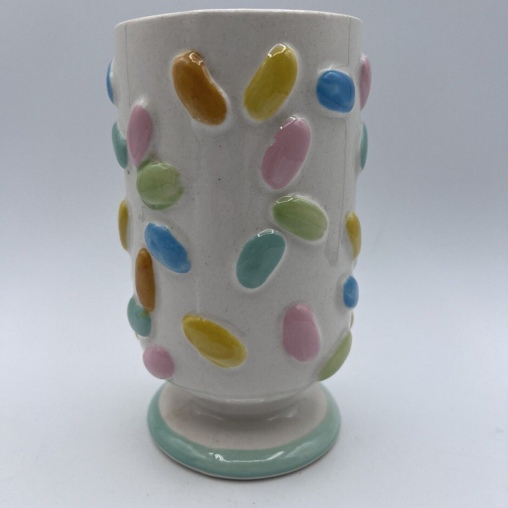 Vtg Ceramic Jelly Bean Easter Vase Candy Jar Dish 8402 Shafford Japan Pastel 6"