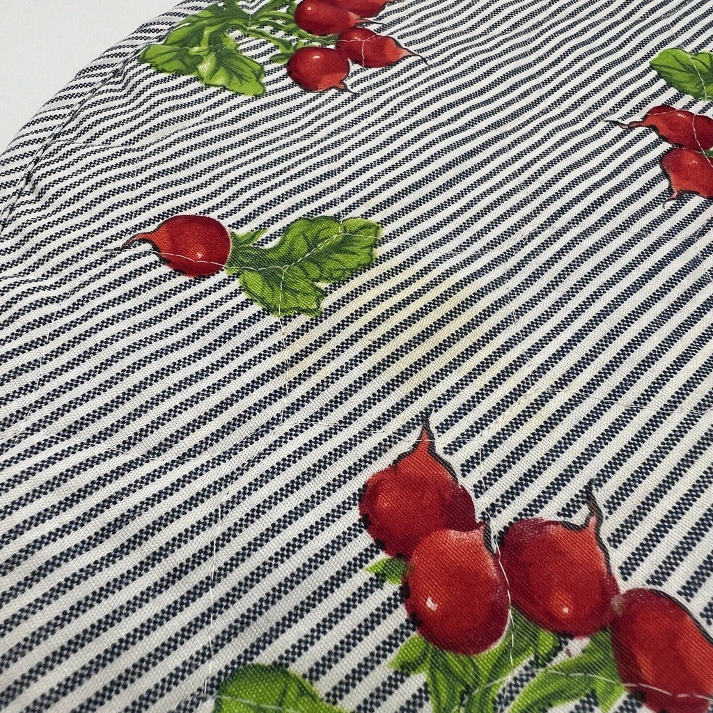 Set 12 Blue Striped Raddish Quilted Placemats Napkins Garden Summer Outdoor 17"