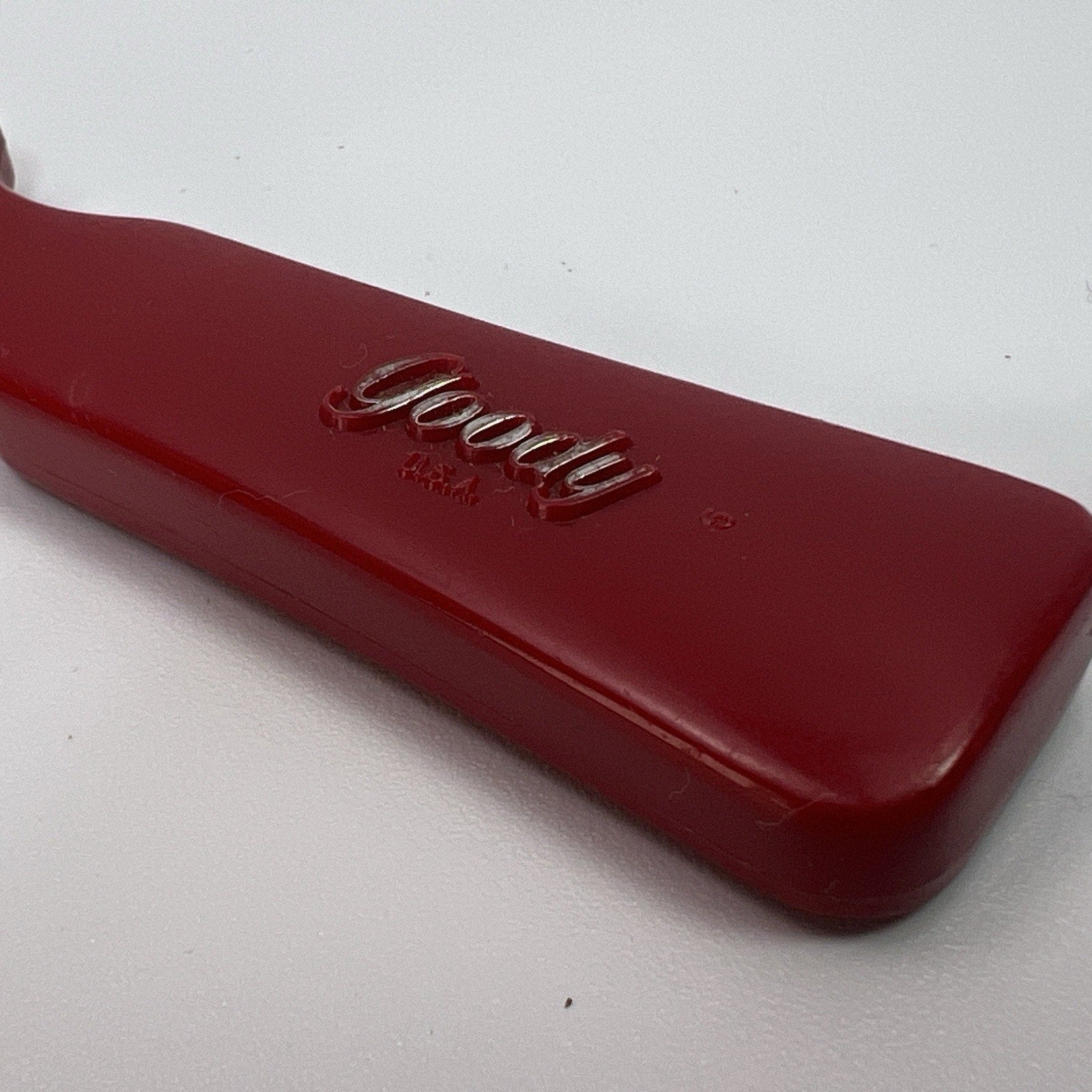 Vintage Goody Hair Styling Vented Brush Ball Tip Red Plastic USA 6" Travel