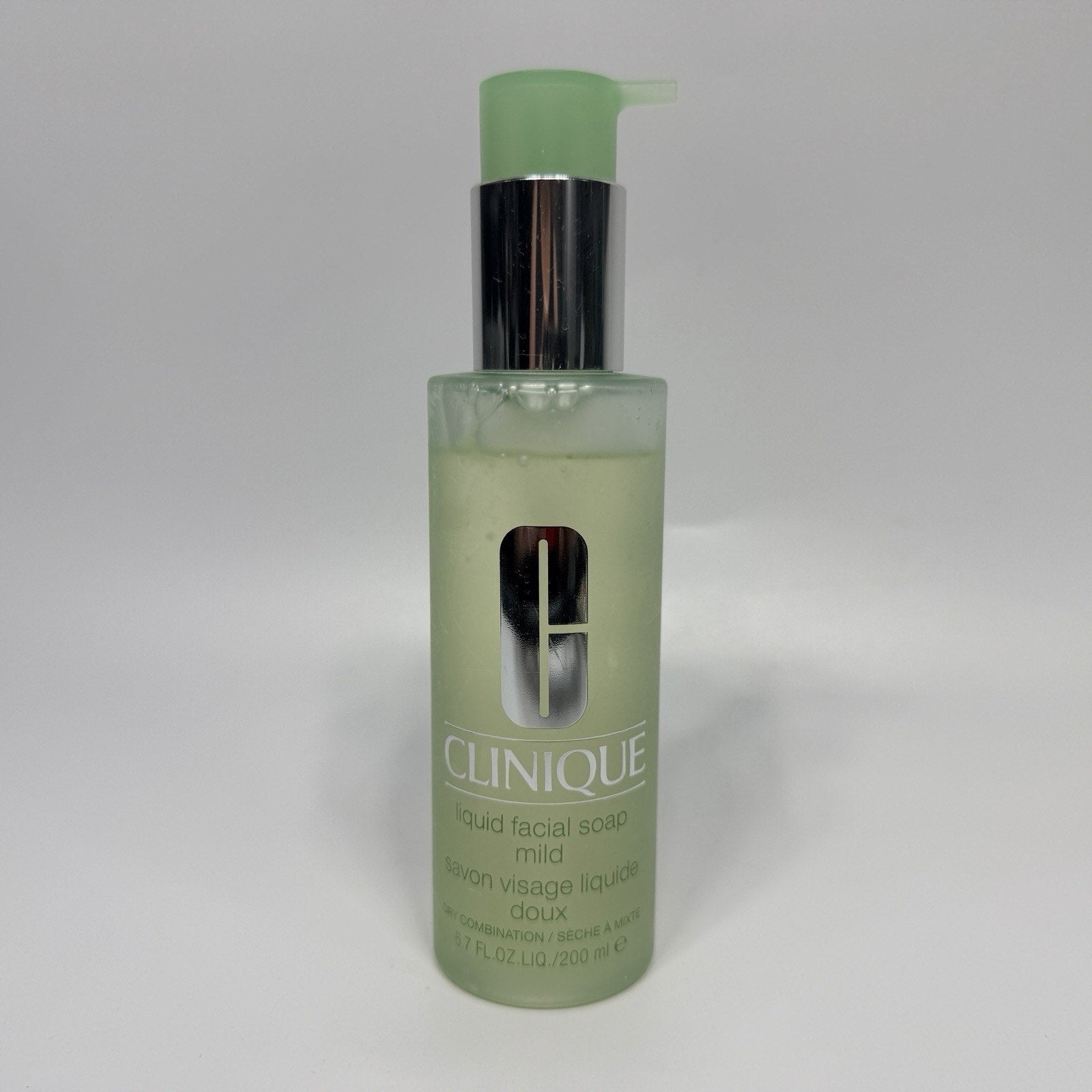 Clinique Liquid Facial Soap Dry Combination Skin formula With Pump 6.7oz/200ml