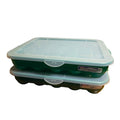 2 Green Sterilite Ornament Storage Box Case 20 Piece Hinged Lid Snap Closure 20"