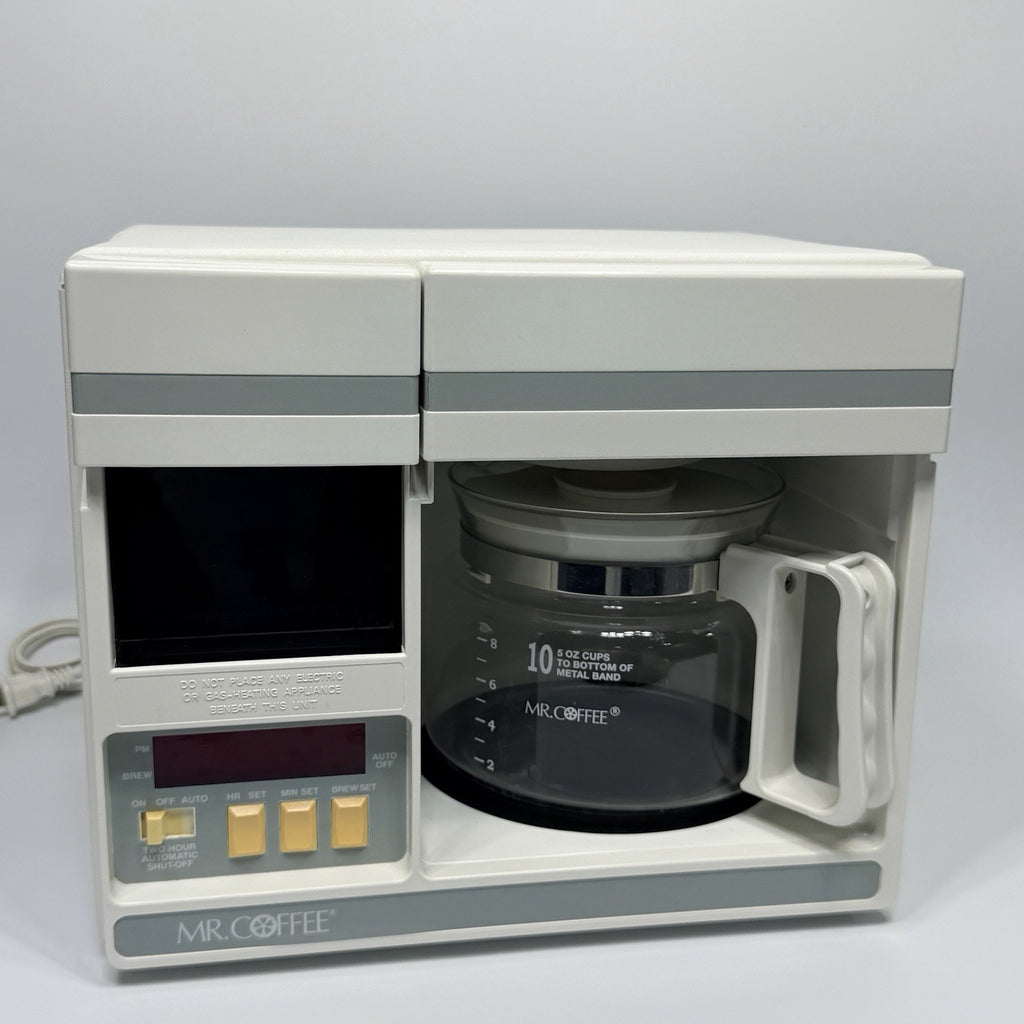 Vtg Mr. Coffee Maker Space Saver 10 Cup Model UTC403 Under Cabinet Clock WORKS