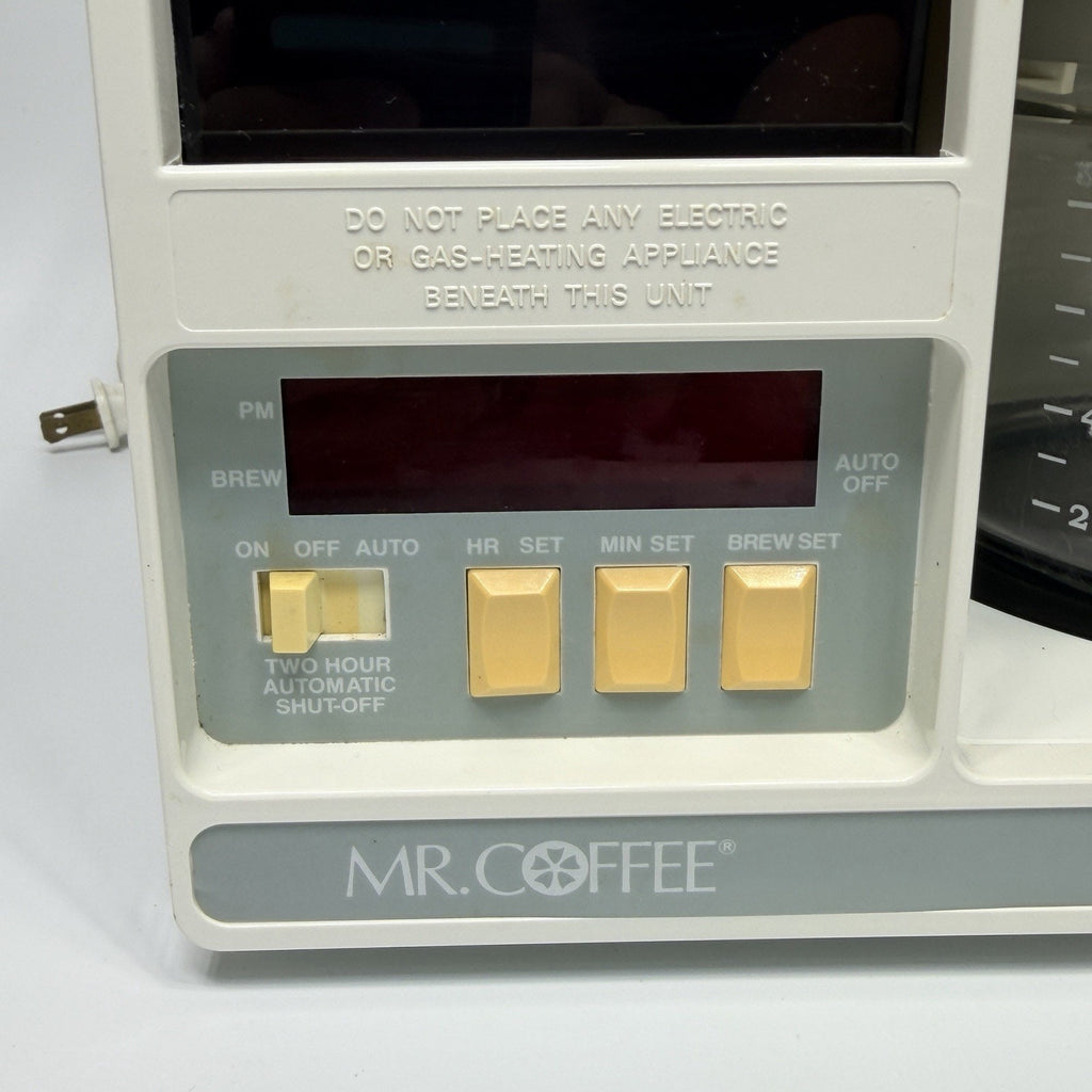Vtg Mr. Coffee Maker Space Saver 10 Cup Model UTC403 Under Cabinet Clock WORKS