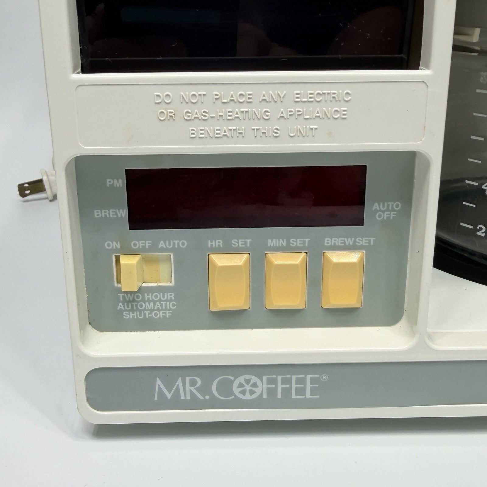 Vtg Mr. Coffee Maker Space Saver 10 Cup Model UTC403 Under Cabinet Clock WORKS