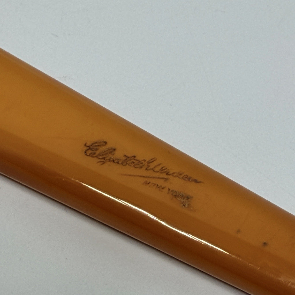 Butterscotch Bakelite Beveled Glass Handheld Vanity Mirror Elizabeth Arden 12"