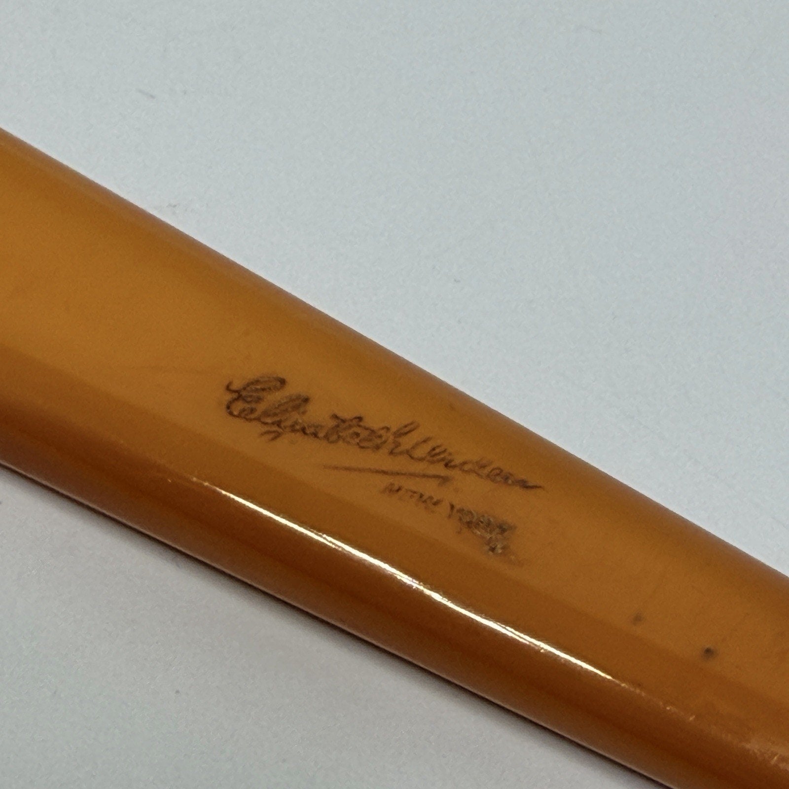 Butterscotch Bakelite Beveled Glass Handheld Vanity Mirror Elizabeth Arden 12"