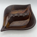 Vtg Royal HAEGER 2094 Brown Earth Wrap Molted Ashtray USA 12.5" MCM 1970s