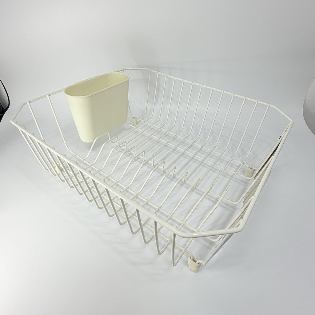 Rubbermaid 6008 Small Dish Drainer ALMOND White Coated Wire Rack Microban Square