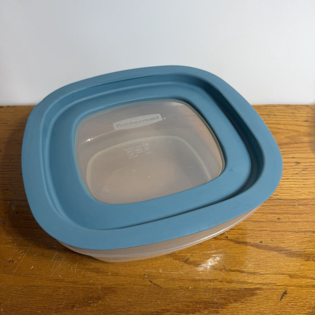 Rubbermaid 7J68 Premier 9 CUP Square Bowl Container Blue Easy View Lid