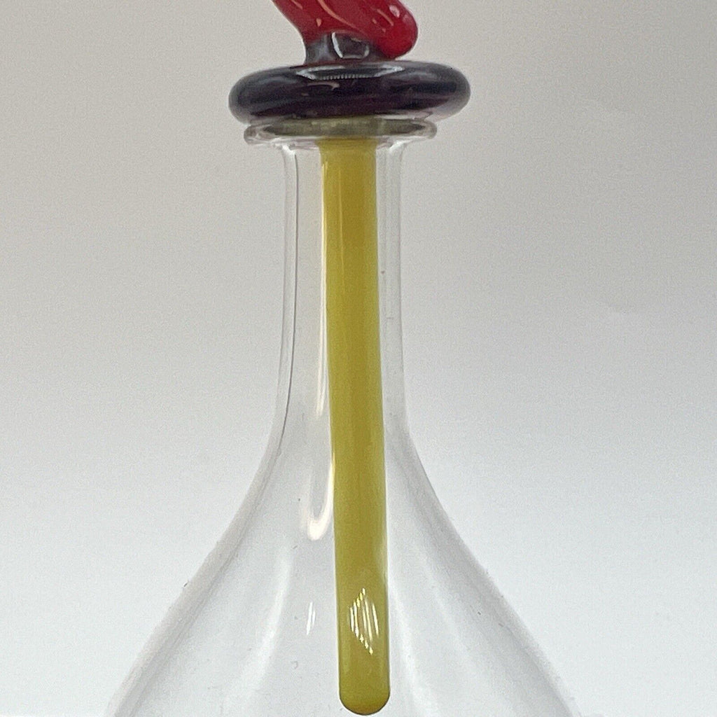 Venetian Art Glass Hand Blown Perfume Bottle Dabber Crescent Moon Colorful 5"