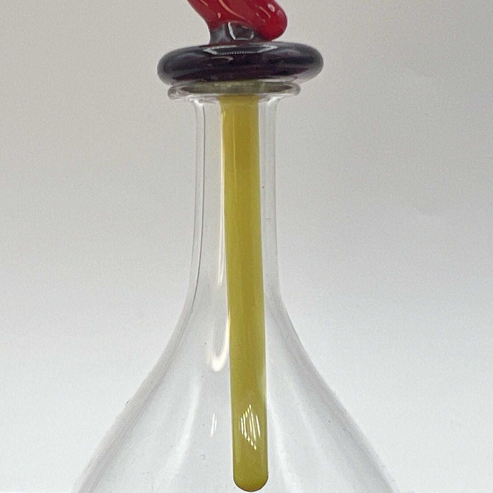 Venetian Art Glass Hand Blown Perfume Bottle Dabber Crescent Moon Colorful 5"
